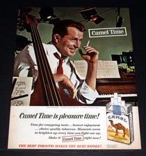 1964 OLD MAGAZINE PRINT AD, SMOKE CAMEL CIGARETTES, CAMEL TIME IS PLEASURE TIME!