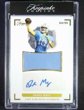 2022 Keepsake Edition Drake Maye Auto First Ever Patch /99   Helmet Patch, Auto