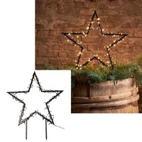 Eglo LED Deko Weihnachtsstern Schwarz 60X73Cm IP44 Warmweiß 140 Leds Erdspieß