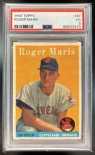 Roger Maris 1958 Topps #47 RC PSA 3 Cleveland Indians Rookie Card ES5. rookie card picture