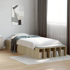 Bed frame Sonoma Oak 75x190cm Small Single Engineered Wood Storage With Drawers
