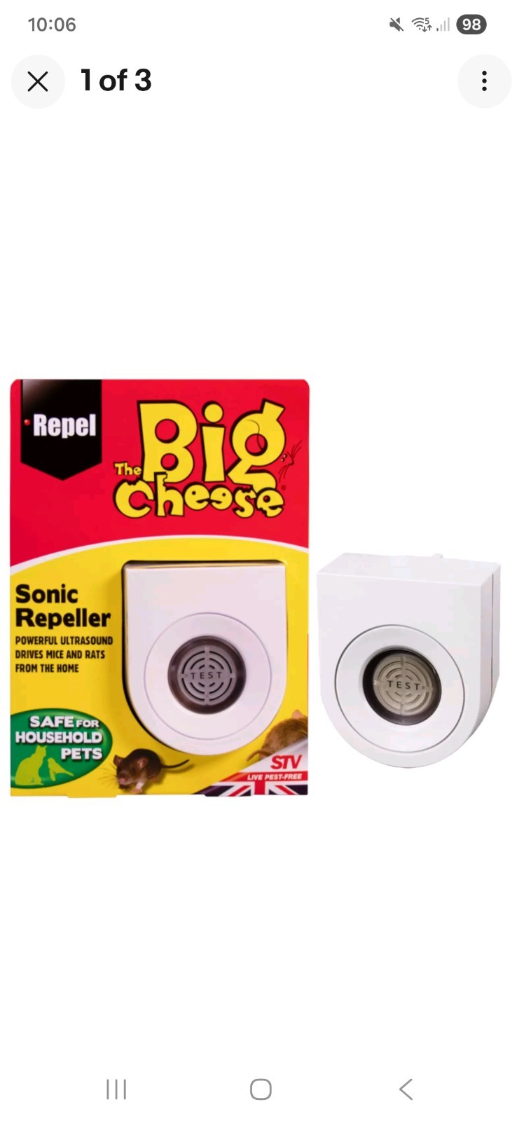 The Big Cheese Sonic Mouse Rat Mice Repeller Deterrent Repellent