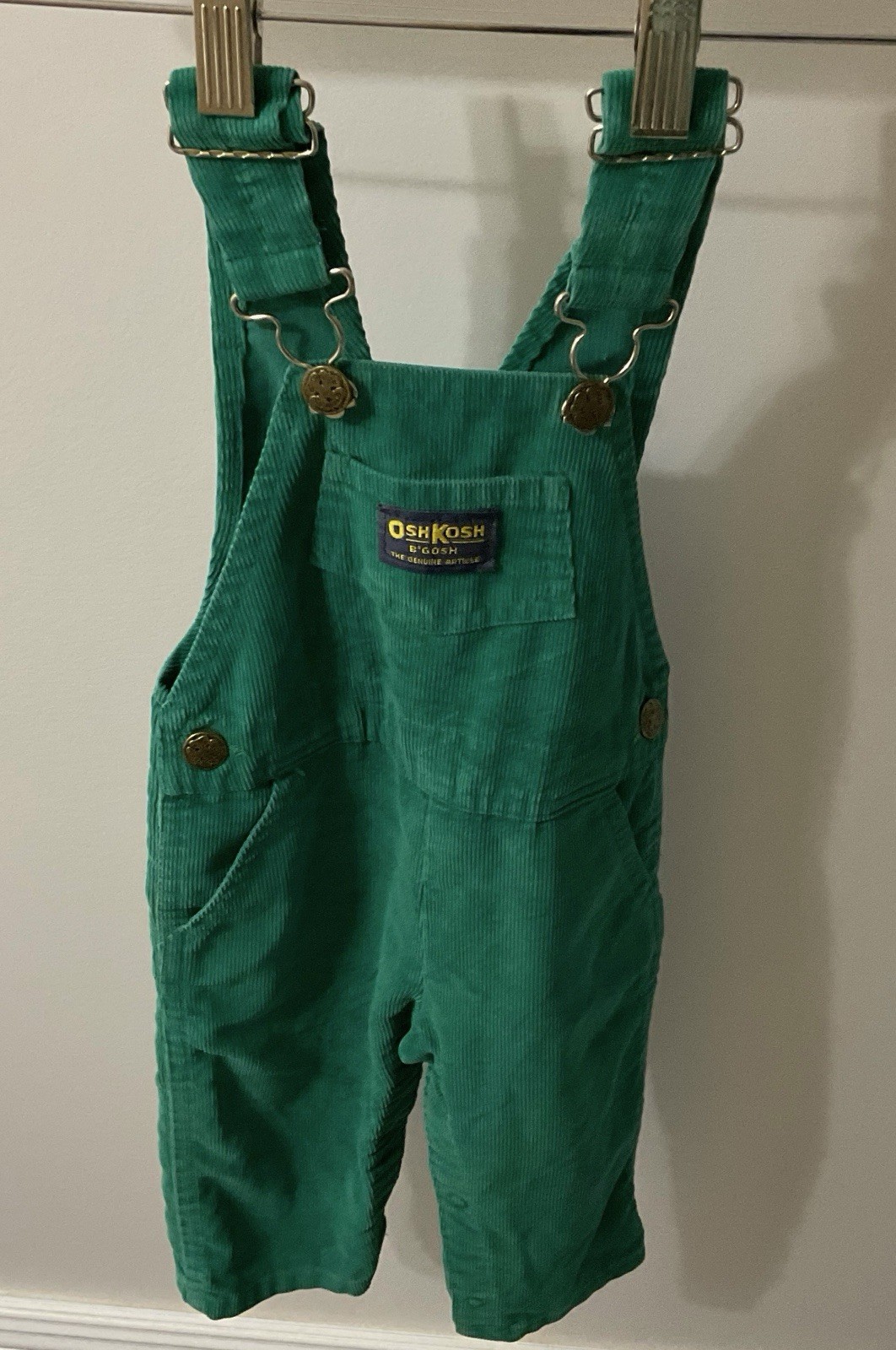 Vintage Osh Kosh  B'Gosh Corduroy Overalls 18 Months Green USA Unisex Vestbak