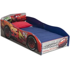Lighting McQueen Children Bed Wooden Frame Sturdy Toddler Bedroom Furniture New