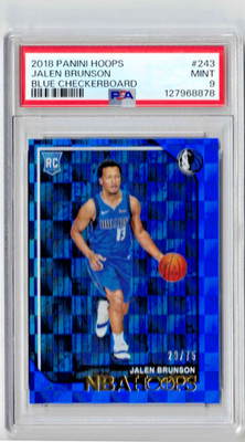 Jalen Brunson 2018-19 Panini NBA Hoops -  #243 Blue Checkerboard 29/75 Rc PSA 9
