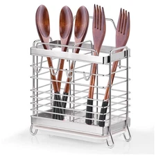 Utensil Holder Stainless Steel Utensil Drying Rack with Drain Tray Kitchen Co...