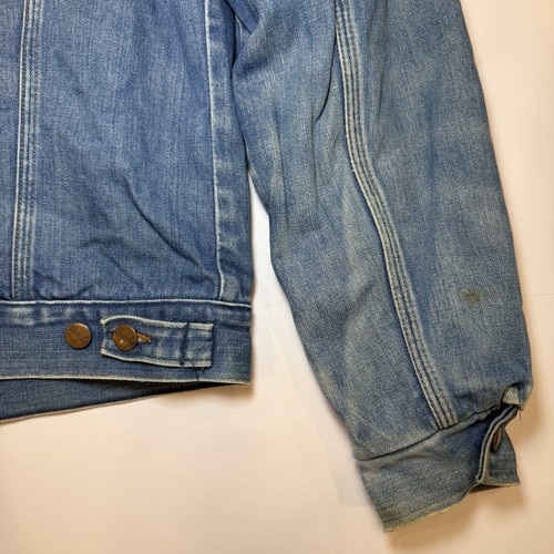 Vintage 70s Wrangler Denim Blanket Lined Trucker Jeansjacke Cowboy USA - LESEN - Bild 11 von 18