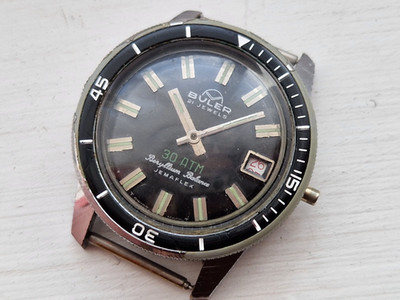 Vintage Divers Buler watch Swiss 21 Jewel Jemaflex 30 ATM PROJECT watch