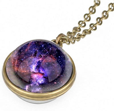Galaxy Pendant Necklaces Nebula Double Sided Outer Space Glass Planet Necklace