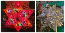 Kurt Adler Capiz Look Multi Colored Star/Snowflake Christmas Tree Topper 10"