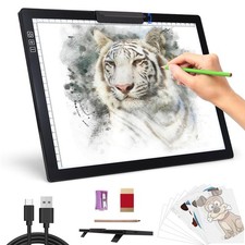 Rechargeable A4 Light Pad - Dimmable Tracing Box with Clip, Battery Operated
