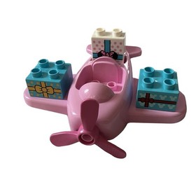 LEGO Duplo Minnie Mouse Pink Airplane W/Propeller & Present/Gift Bricks Set of 4