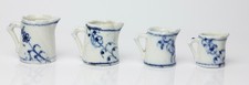 Antique German Dollhouse Blue Onion 4 Graduated Pitchers 1880 Kitchen Miniature