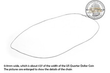 Real 925 Sterling Silver Hypo-allergenic 16inch 0.9mm Thin Snake Chain Necklace