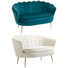 HOMCOM 2-Sitzer-Sofa, Couch, Polstersofa, Samtoptik, 130 x 77 x 77 cm