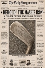 Antique/Vintage Tom Stewart Pipe Mark Mashie Iron - C J Holland - Hickory