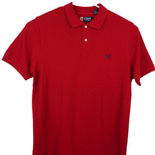 Chaps Polo Shirt Mens Large Red Short Sleeve Logo 100 Cotton Casual