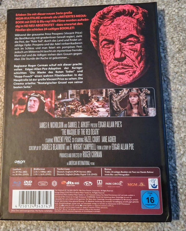 THE MASQUE OF THE RED DEATH *1964 / 2 Disc Mediabook* NEW Region B Blu Ray - Image 2 of 4