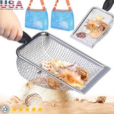 2 PCS Beach Mesh Shovel Set W/ 2 PCS Sand Filter Bags Shell Collecting New