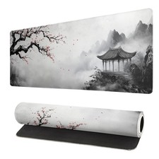 Watercolor Cherry Blossom Mouse Pad 31.5x11.8 Inch Full Desk Japanese Mousepa...