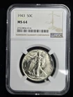 1943 Walking Liberty Half Dollar NGC MS64