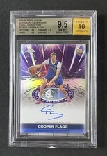 2025 Topps Chrome Cooper Flagg Purple Refractor Auto 01/75 BGS 9.5 Auto 10 POP 1