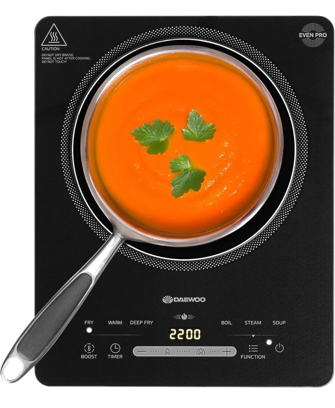 Daewoo 2200W Portable Single Induction Hob 6 Presets LED Controls & Timer Black
Opens in a new windo