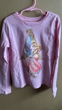 YOUTH GIRLS PINK LONG SLEEVE SHIRT DISNEY STORE MEDIUM PRINCESS SLEEPING BEAUTY