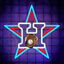 Neon Baseball Sign - Dimmable LED Wall Art for Game Room & Man Cave Decor