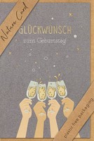 Geburtstag Nature Cards Unverpackte GlüCkwunschkarte Mit Briefumschlag SektgläSe