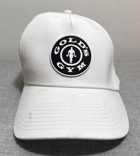 Golds Gym Snapback Hat White with Black Logo ...