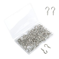 Motroce 100 Pcs Small Screw Hooks, 1/2 Inch Screw-in Hooks Copper Silver