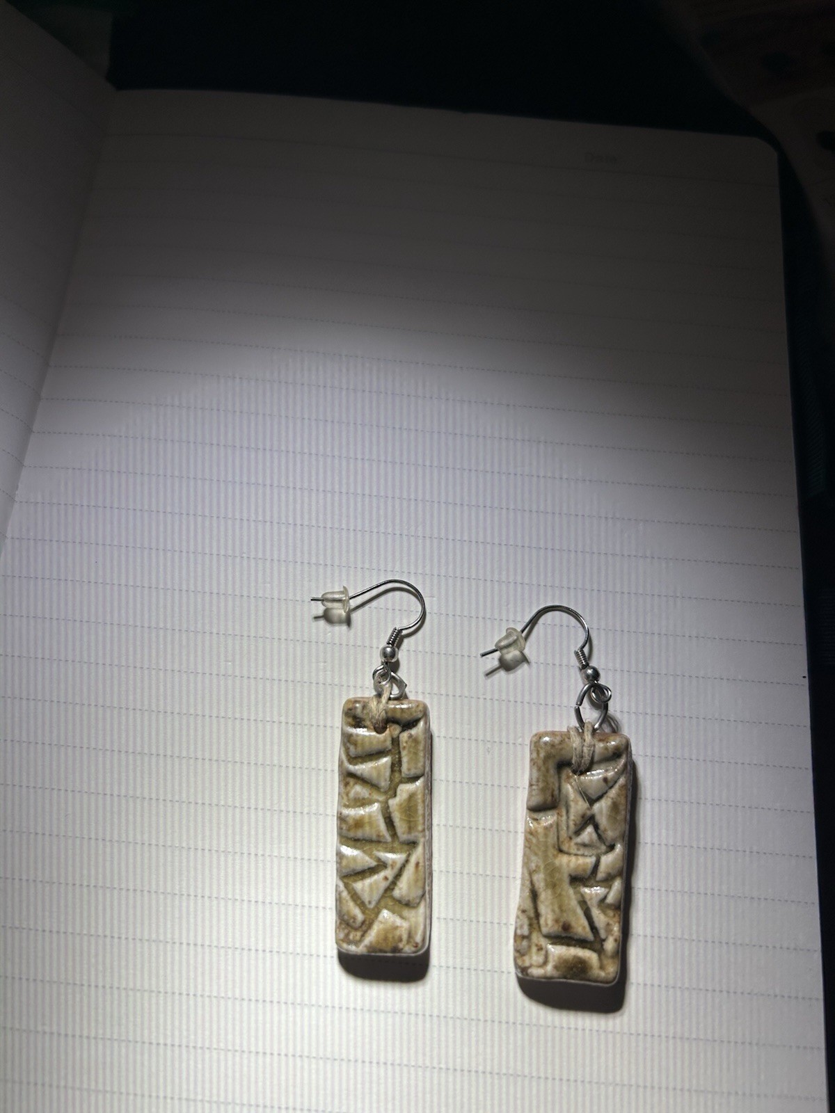 Handmade Ceramic Dangle Earrings – Rustic Earth T… - image 2