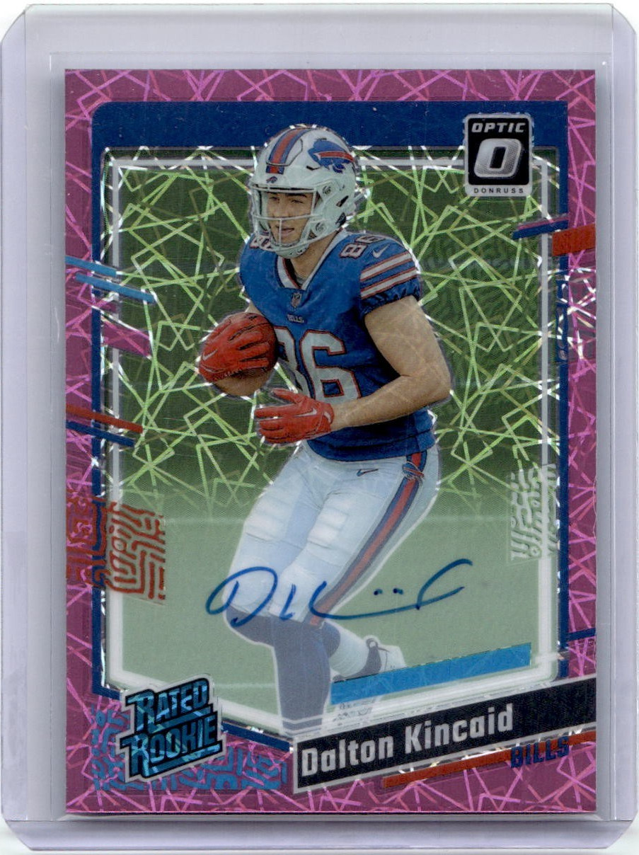 2023 Panini Optic Dalton Kincaid Pink Velocity Auto /50 Rated Rookie RC Bills SP