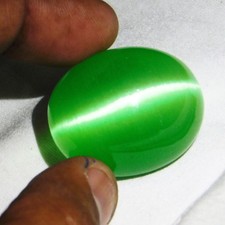 Natural 90.00 CT Beautiful Cabochon Chrysoberyl Green Cats Eye Loose Gemstone