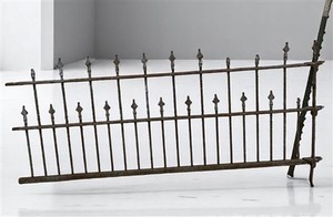 Wrought Iron Vintage Fence Panel (88x44) Architectural Salvage, Garden Art A26