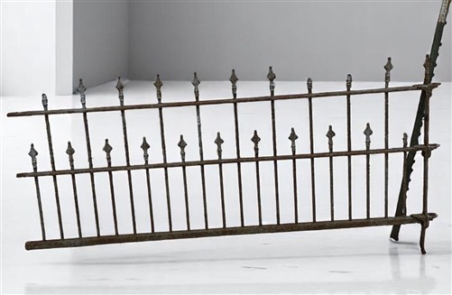 Wrought Iron Vintage Fence Panel (88x44) Architectural Salvage, Garden Art A26