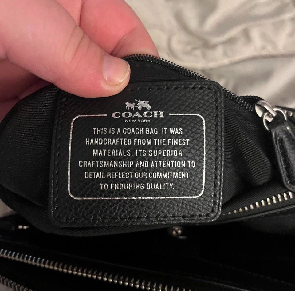 Bolso Coach Floral Christie Carryall Y Cuero Negro Grace Con Correa Bandolera Foto 4 de 4