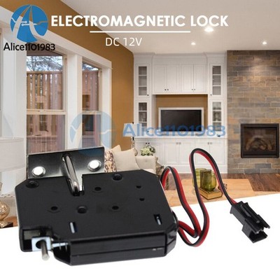 DC12V Electromagnetic Electric Control Locker Lock Latch Steel For Door Drawer #