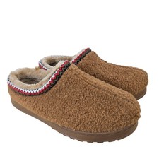 White Mountain Icebin Brown Sherpa Faux Fur Clog Slippers Women 9M