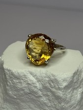 925 Sterling Silver Citrine Ring Size 7