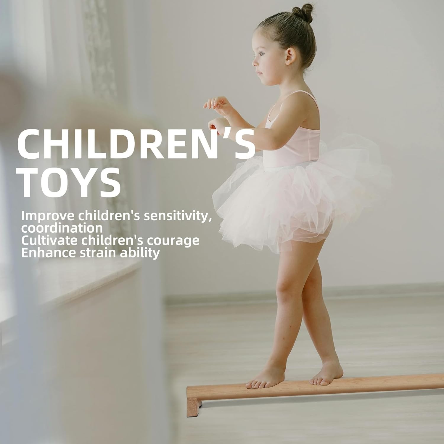 Versatile 40 Inch Beech Wood Balance Beam for Home Use - Enhance 40in, 