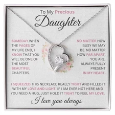 To My Precious Daughter, Heart Necklace, Gift For Daughter, Daughter Necklace