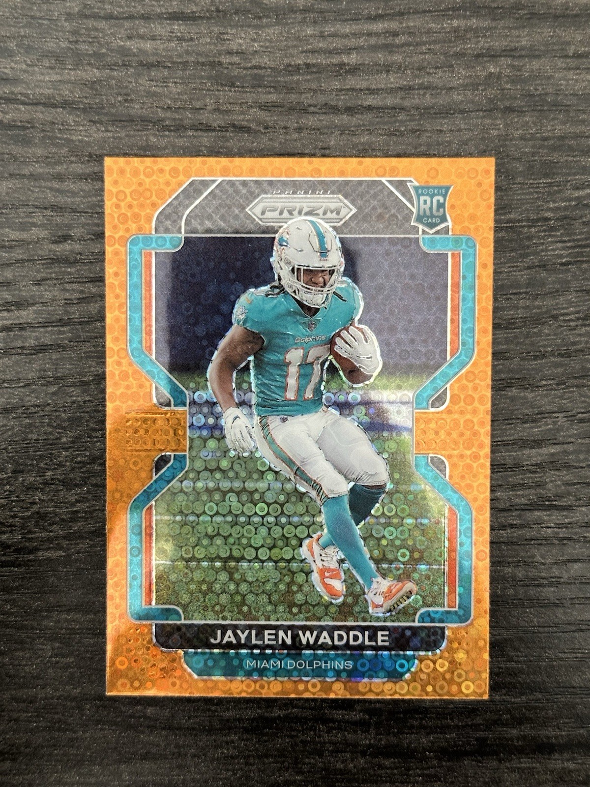 2021 Panini Prizm Rookie Jaylen Waddle #338 Orange Disco Prizm (RC)