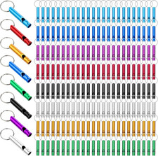 200Pcs Emergency Whistles with Keychains, Aluminum Extra Loud Survival Whistle,