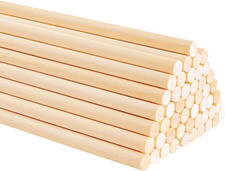 50PCS Dowel Rods Wood Sticks Wooden Dowel Rods - 1/4 X 12 Inch Precut Dowels for