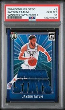 2024 PANINI DONRUSS OPTIC WINNER STAYS PURPLE #2 JAYSON TATUM PSA 10