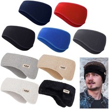 Fleece Headband Winter Ear Warmer Cover Outdoor Head Band Headwear for Women Men