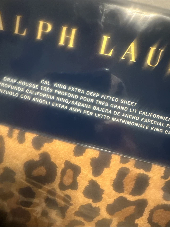 Sábana Ajustable Ralph Lauren Aragón Estampado Leopardo King Nueva Foto 2 de 4