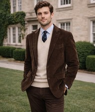 Dockers Corduroy Sport Coat Brown Men s 46R Brown 2-Button Classic Academia
